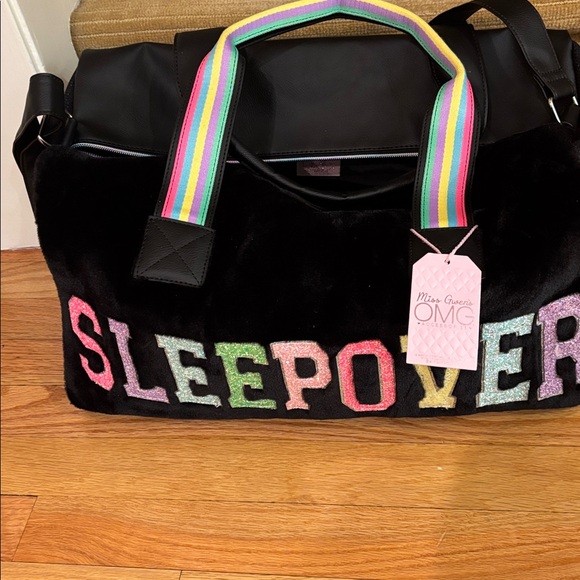 Miss Gwen’s  OMG Black Sleepover Bag with Rainbow Handle ( only one)NWT - Picture 2 of 13